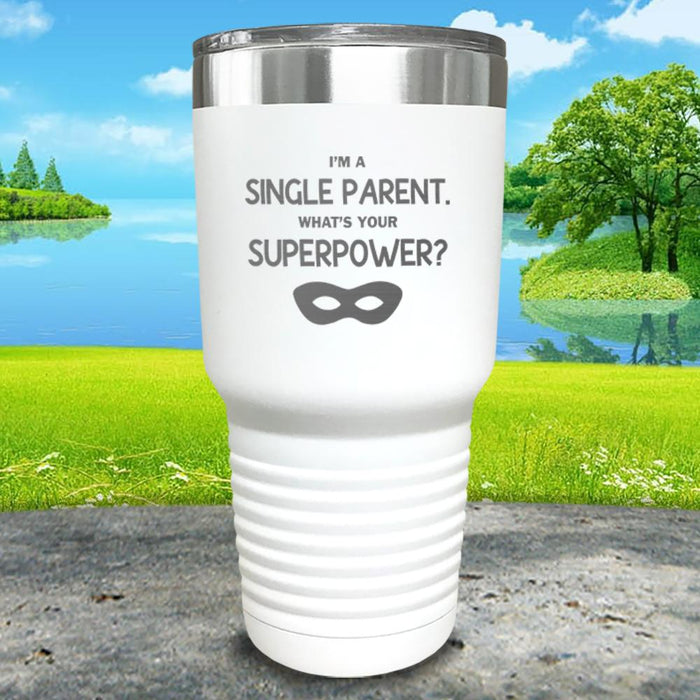 Single Parent Super Power Engraved Tumbler