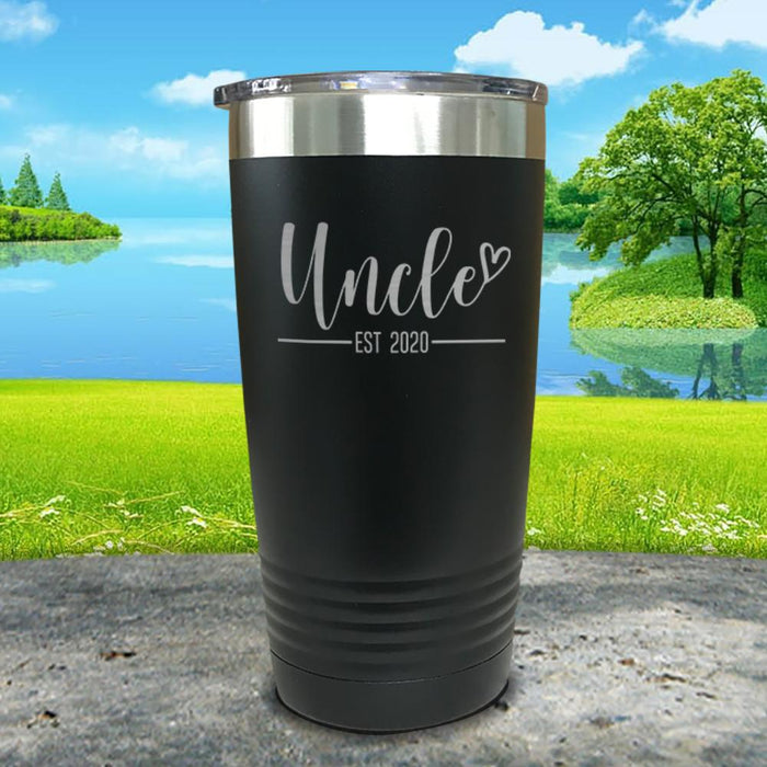 Personalized Uncle EST Script Heart Engraved Tumbler