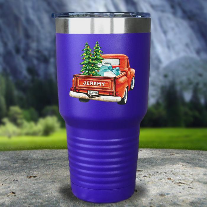 Christmas Truck Personalized Color Printed Tumblers