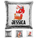 Personalized Santa Claus Magic Christmas Sequin Pillow Pillow GLAM Silver 