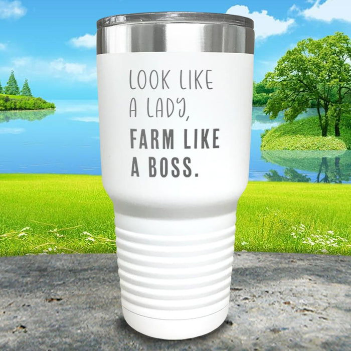 Look Like A Lady Farm Like A Boss Engraved Tumbler