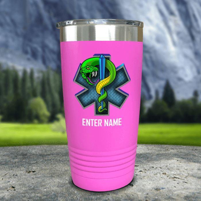 Personalized EMT Color Printed Tumblers Tumbler ZLAZER 20oz Tumbler Pink 