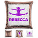 Competitive Cheerleader Personalized Magic Sequin Pillow Pillow GLAM Rose Gold Purple 