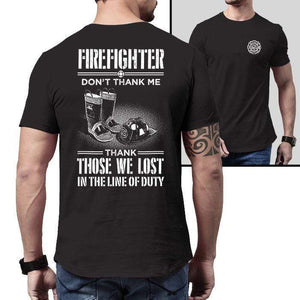 Firefighter Thank Our Fallen Heroes Premium Tee T-Shirts CustomCat Heavy Metal X-Small 