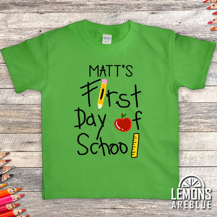 Personalized First Day Of School Premium Youth Tees