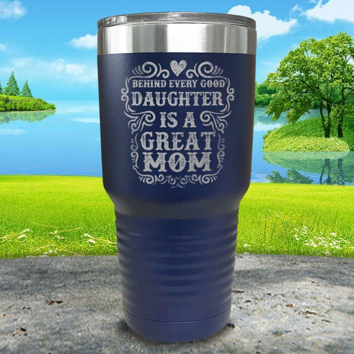 Great Mom Engraved Tumbler Tumbler ZLAZER 30oz Tumbler Navy 