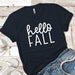 Hello Fall Premium Tees T-Shirts CustomCat Midnight Navy X-Small 