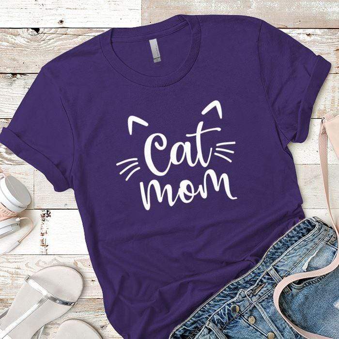 Cat Mama Premium Tees T-Shirts CustomCat Purple Rush/ X-Small 