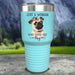 A Woman Who Loves Her Pug Color Printed Tumblers Tumbler ZLAZER 30oz Tumbler Mint 