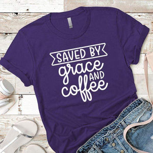 Saved By Grace Premium Tees T-Shirts CustomCat Purple Rush/ X-Small 
