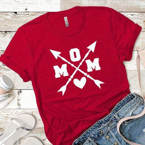 Mom Arrows Premium Tees T-Shirts CustomCat Red X-Small 
