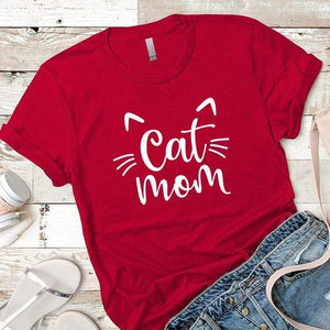 Cat Mama Premium Tees T-Shirts CustomCat Red X-Small 