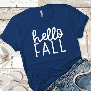 Hello Fall Premium Tees T-Shirts CustomCat Royal X-Small 