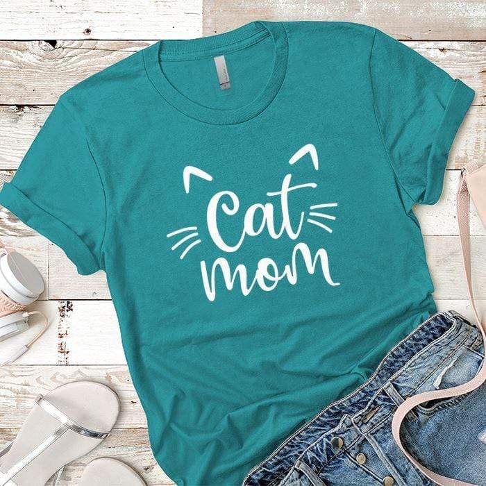 Cat Mama Premium Tees T-Shirts CustomCat Tahiti Blue X-Small 