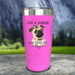 A Woman Who Loves Her Pug Color Printed Tumblers Tumbler ZLAZER 20oz Tumbler Pink 