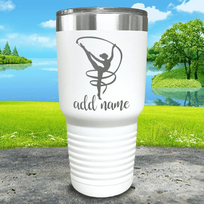 Gymnastics (CUSTOM) Engraved Tumblers Tumbler ZLAZER 30oz Tumbler White 