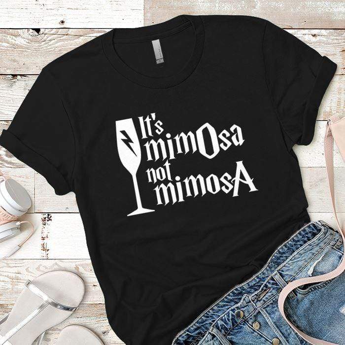 Its Mimosa Premium Tees T-Shirts CustomCat Black X-Small 