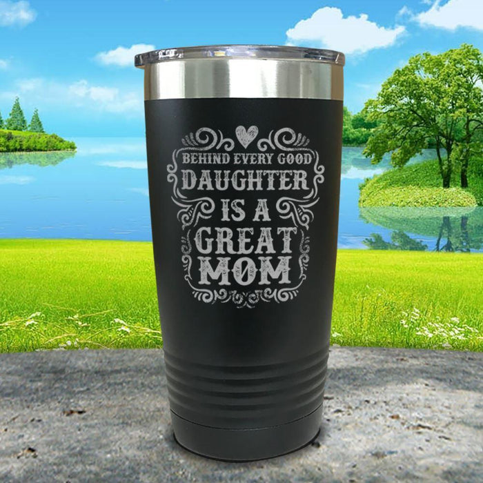 Great Mom Engraved Tumbler Tumbler ZLAZER 20oz Tumbler Black 