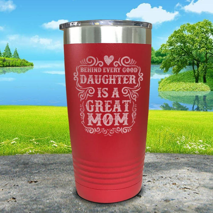 Great Mom Engraved Tumbler Tumbler ZLAZER 20oz Tumbler Red 