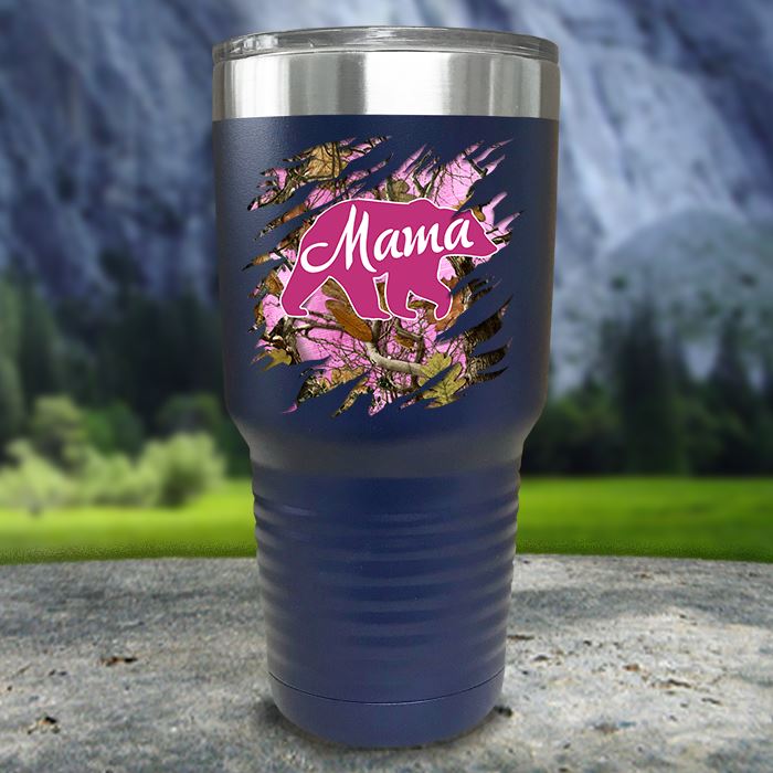 Papa And Mama Bear Camo Ripped Color Printed Tumblers