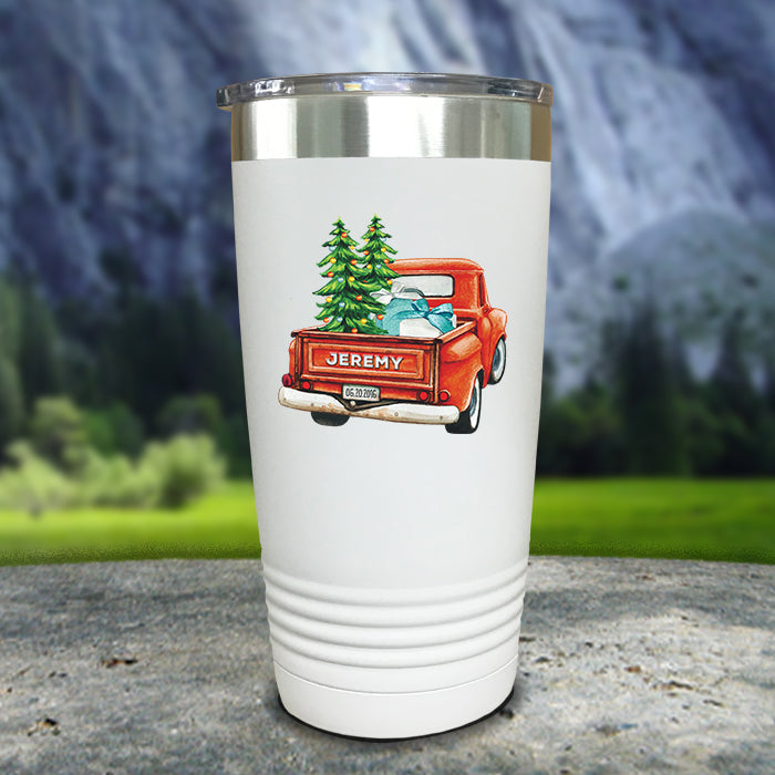 Christmas Truck Personalized Color Printed Tumblers