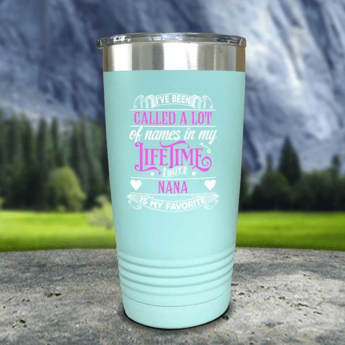 Personalized Grandparents Color Printed Tumblers Tumbler Nocturnal Coatings 20oz Tumbler Mint 