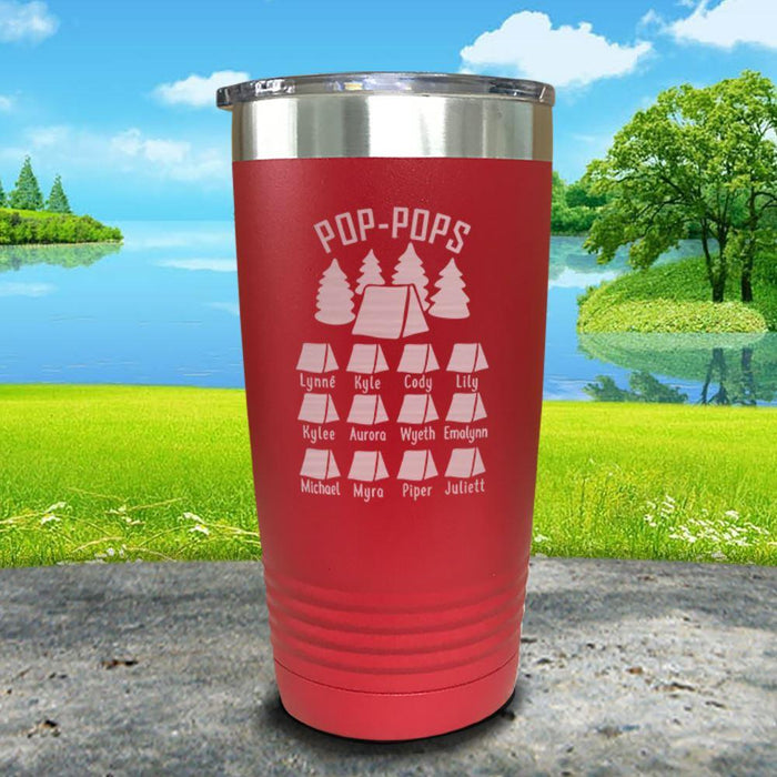 Camping (CUSTOM) Engraved Tumbler Tumbler ZLAZER 20oz Tumbler Red 