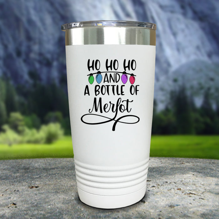 Ho Ho Ho And A Bottle Of Merlot Color Printed Tumblers