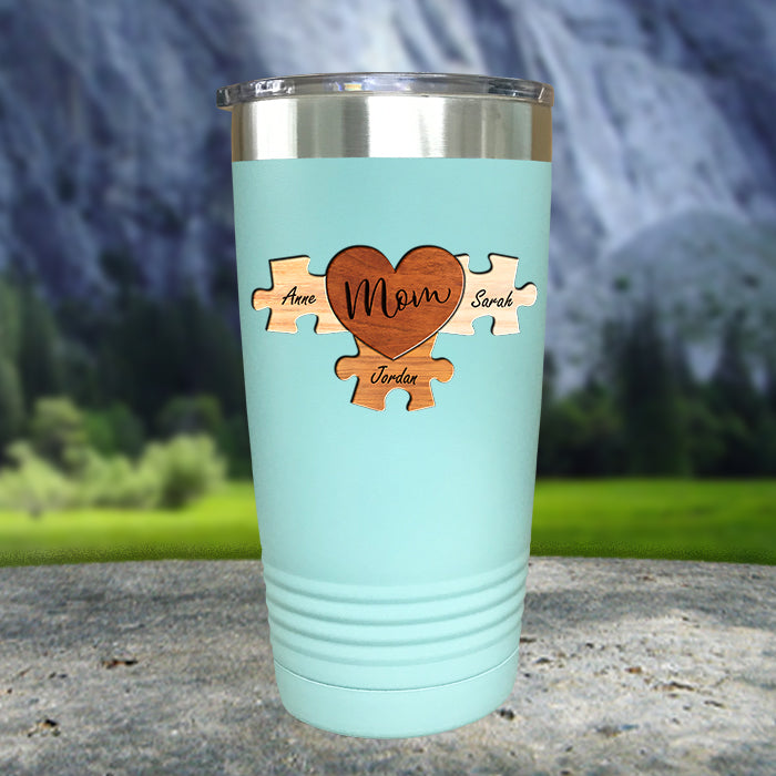 Mom And Dad Puzzle Personalized Color Printed Tumblers