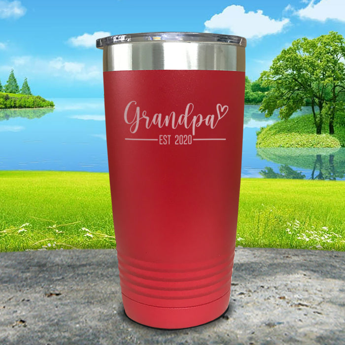 Grandparent EST Script Heart Engraved Tumbler