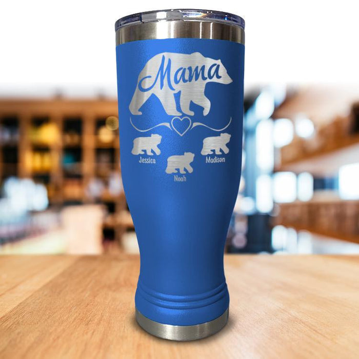 Personalized Mama Bear Pilsner Style Vase/Tumbler