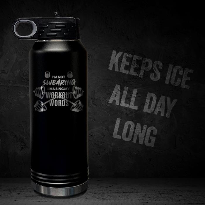 Workout Words - Personalized 32oz Sport Bottle