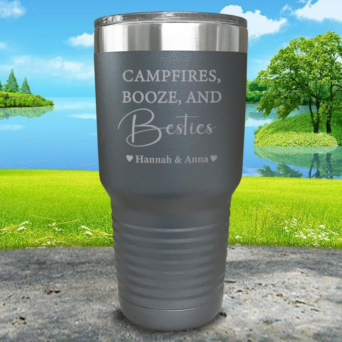 Campfires Booze and Besties Personalized Engraved Tumbler