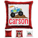 Monster Truck Personalized Magic Sequin Pillow Pillow GLAM Red 