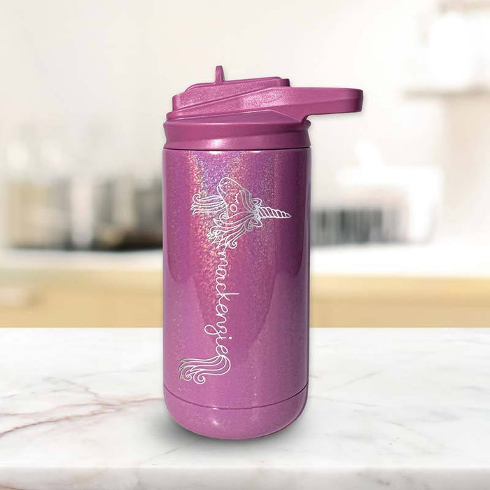 Personalized Unicorn Water Bottle Tumblers for Kids with Laser Engraved Name