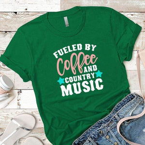 Fueled By Coffee 2 Premium Tees T-Shirts CustomCat Kelly Green X-Small 