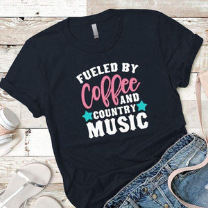 Fueled By Coffee 2 Premium Tees T-Shirts CustomCat Midnight Navy X-Small 