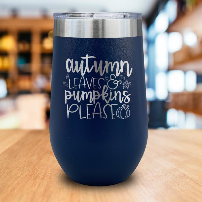 Autumn Leaves Engraved Wine Tumbler