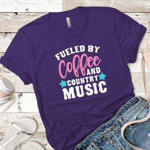 Fueled By Coffee 2 Premium Tees T-Shirts CustomCat Purple Rush/ X-Small 