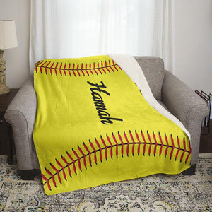 Softball Personalized Blankets