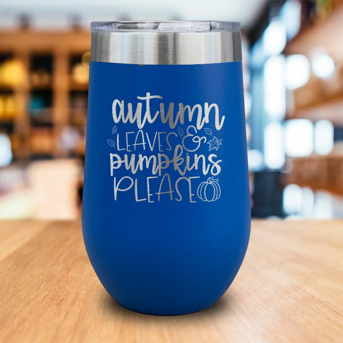 Autumn Leaves Engraved Wine Tumbler