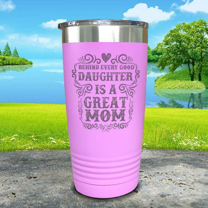 Great Mom Engraved Tumbler Tumbler ZLAZER 20oz Tumbler Lavender 