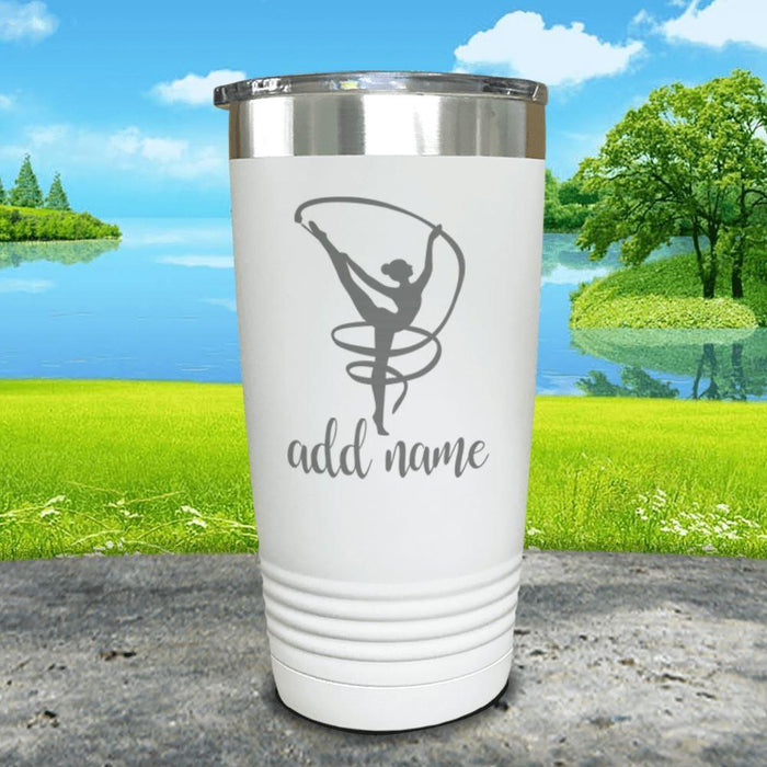 Gymnastics (CUSTOM) Engraved Tumblers Tumbler ZLAZER 20oz Tumbler White 