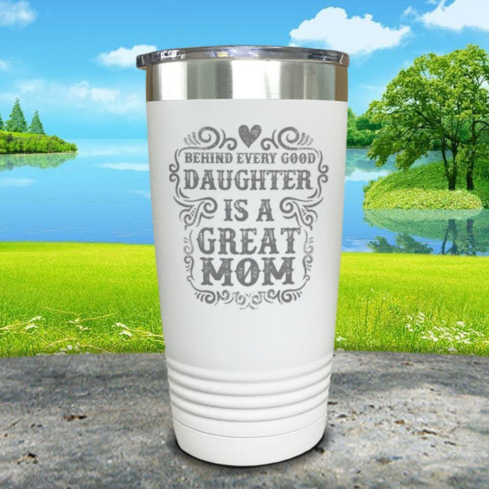 Great Mom Engraved Tumbler Tumbler ZLAZER 20oz Tumbler White 