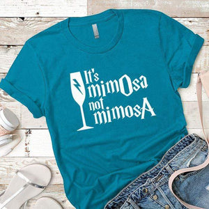 Its Mimosa Premium Tees T-Shirts CustomCat Turquoise X-Small 
