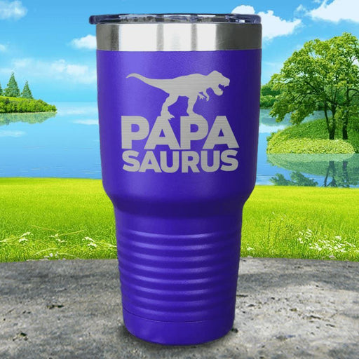 Papasaurus Engraved Tumbler Tumbler ZLAZER 30oz Tumbler Royal Purple 