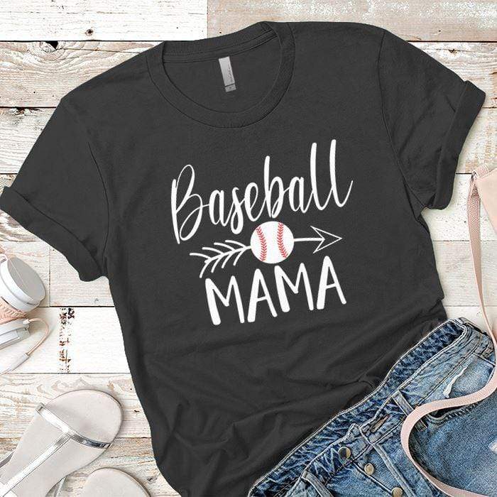 Baseball Mama Premium Tees T-Shirts CustomCat Heavy Metal X-Small 