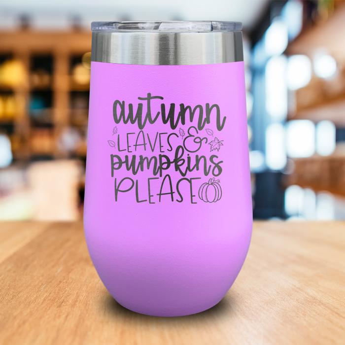 Autumn Leaves Engraved Wine Tumbler