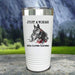 A Woman Who Loves Horses Color Printed Tumblers Tumbler Nocturnal Coatings 20oz Tumbler White 