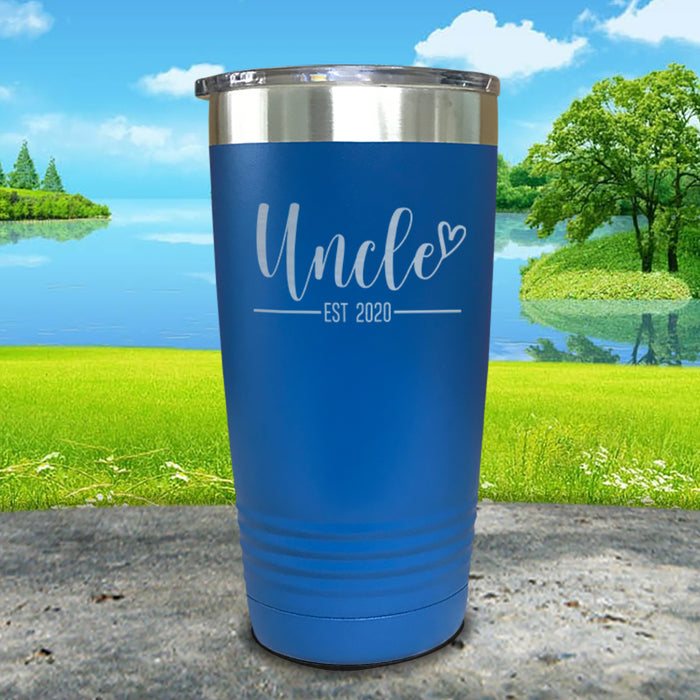 Personalized Uncle EST Script Heart Engraved Tumbler